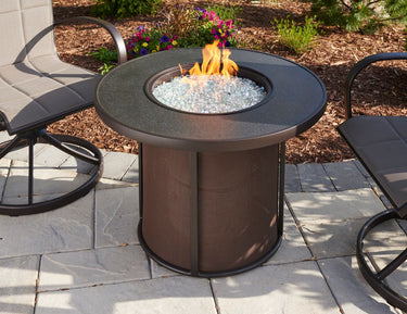 Brown Stonefire Round Gas Fire Pit TableSF-32-K